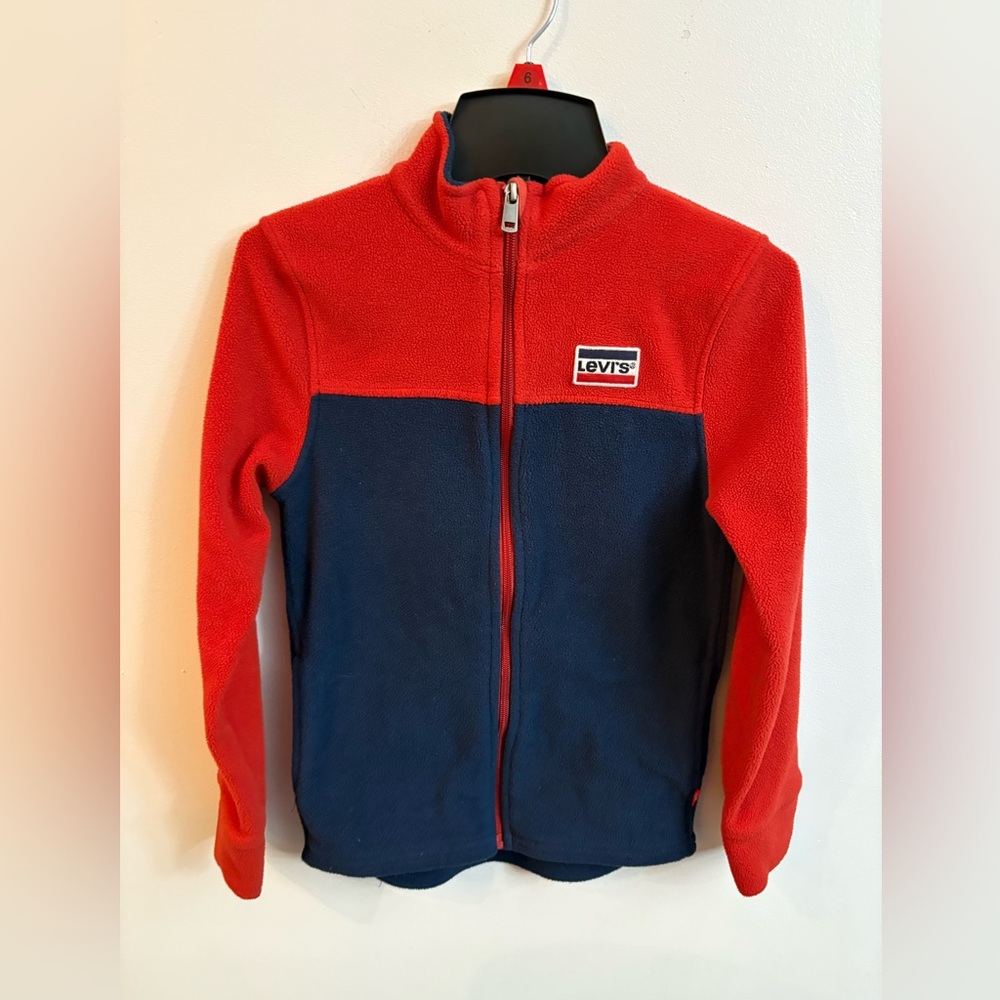 Levi's Red and Navy Fleece Jacket 8-10 years